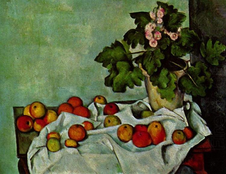 Stilleben, Geranienstock mit Fruchten, Paul Cezanne